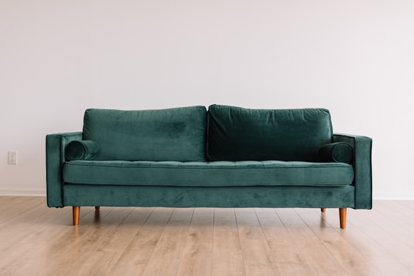 green comfy couch